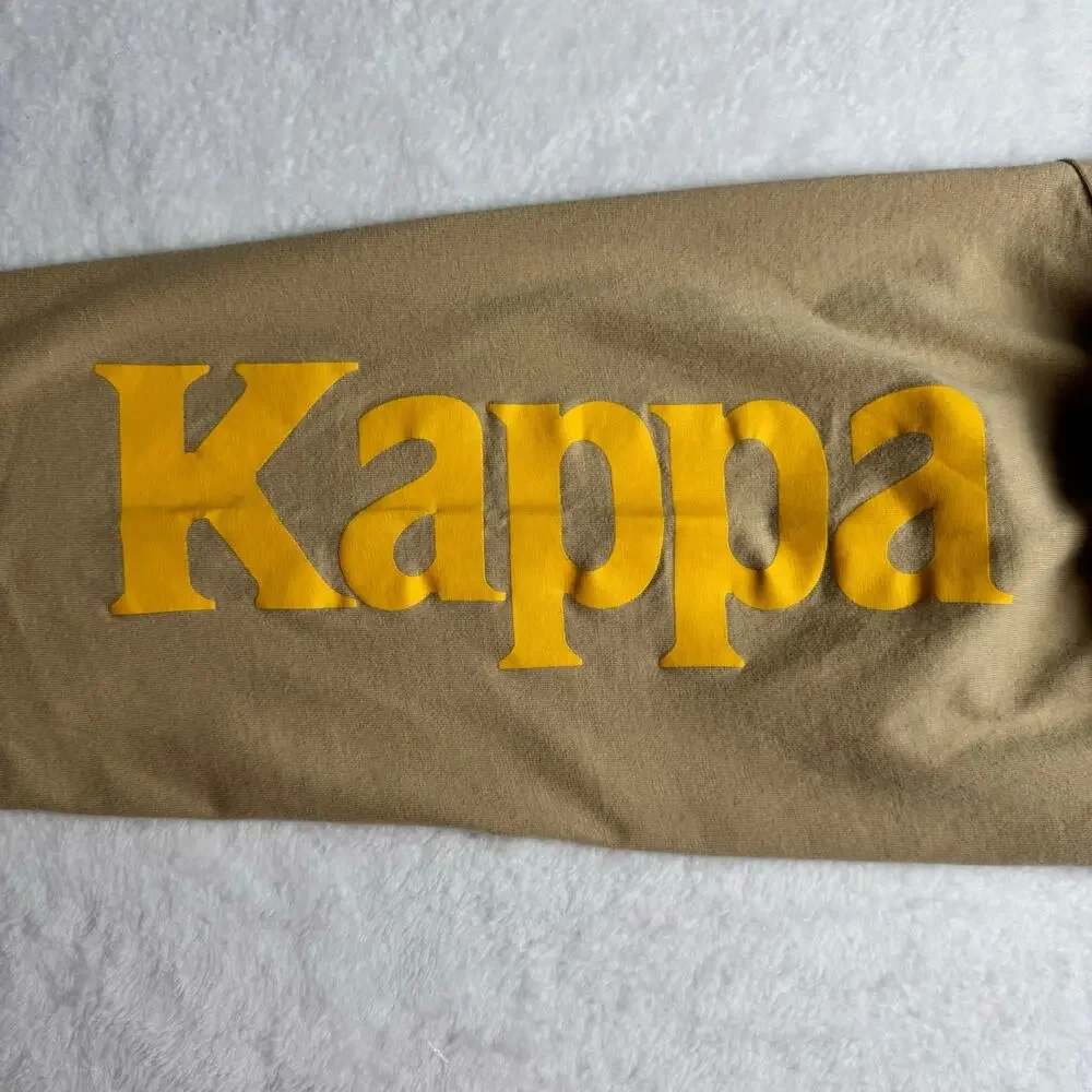 Kappa Long Sleeve Graphic T-Shirt Tan Beige Cotton Streetwear Crew Neck Men’s L